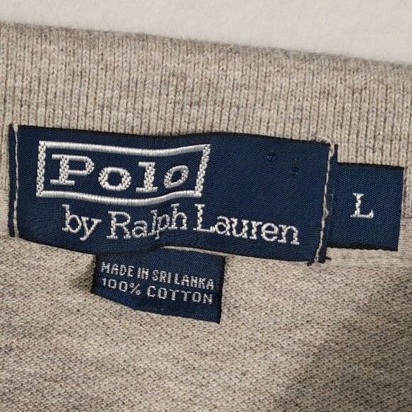 Vintage Late 90's Polo by Ralph Lauren 100% Pique Cotton Rugby Sweater US Size L - Picture 4 of 10